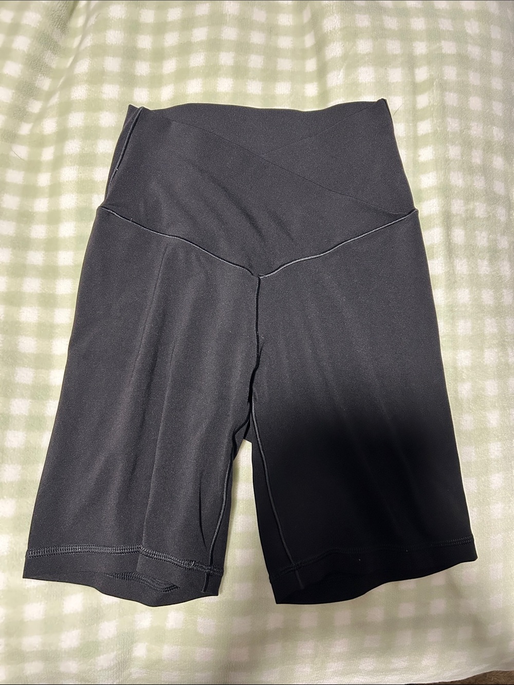 Offline by Aerie Black High-Waist Crossover Biker Shorts - Small 7in Inseam